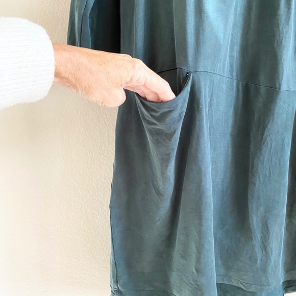 Anthropologie Dolan Left Coast Collection Teal Green V Neck Tunic Pocket Dress M - Picture 6 of 12